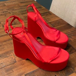 Zara Red Platforms. Size 39
